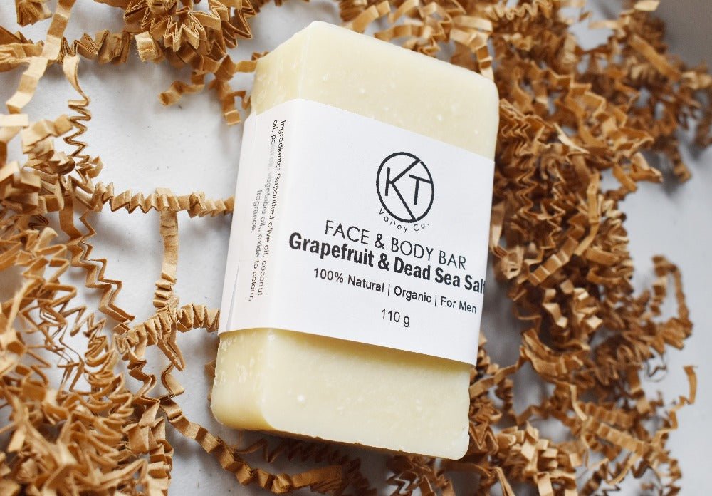 Natural Face & Body Soap - Grapefruit & Dead Sea Salt - 4 Oz.