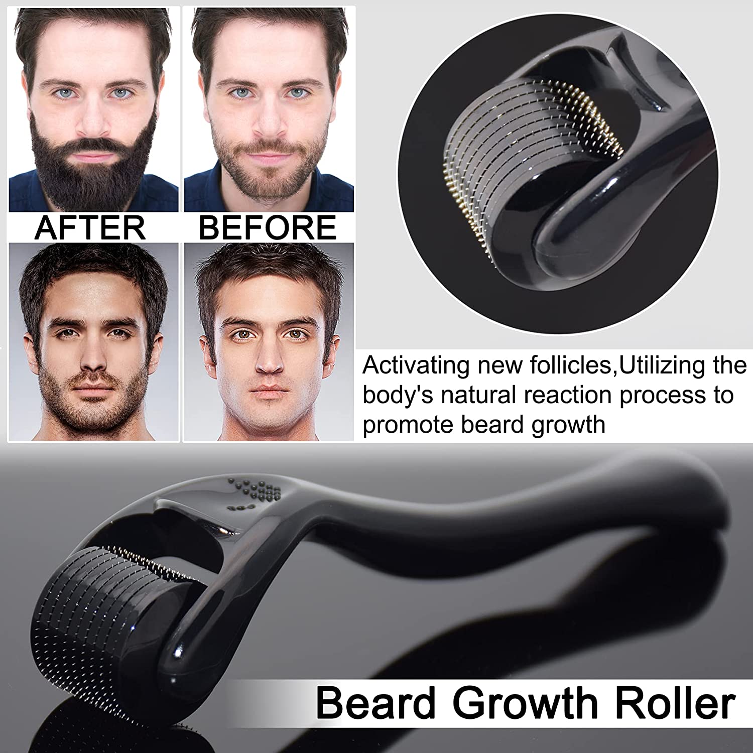 Starter Beard Growth Kit with Derma Roller