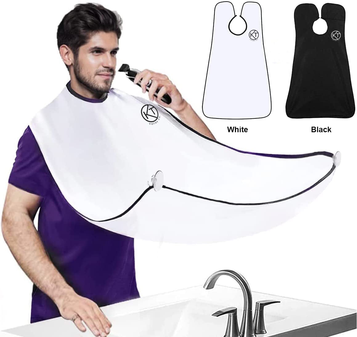 Waterproof Beard Trimming Bib Apron - White