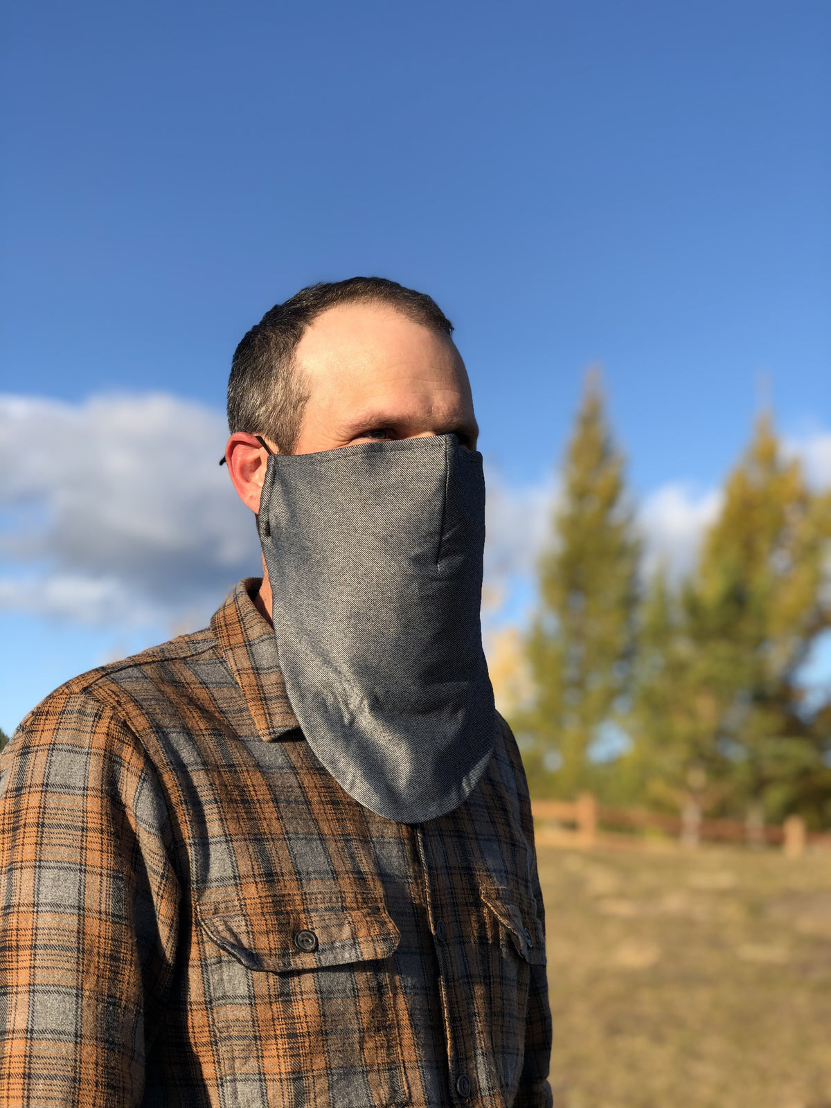 Large Beard Face Mask - Grey