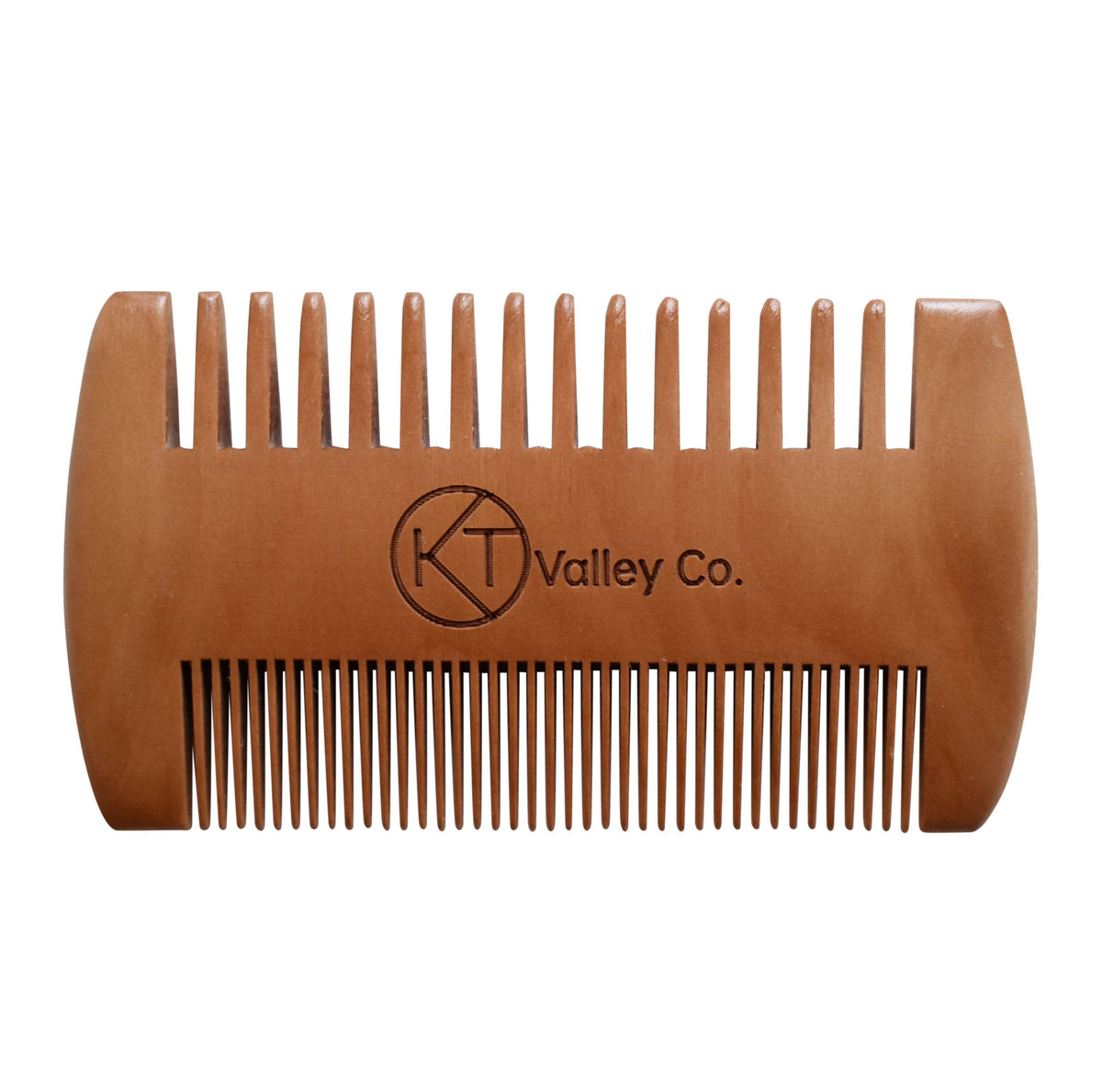 Double-Sided Sandalwood Beard Comb with Sleeve - Brown