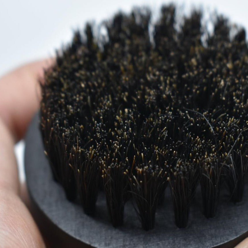 Boar Bristle Beard Brush For Men, Beard & Mustache Shaping - Black