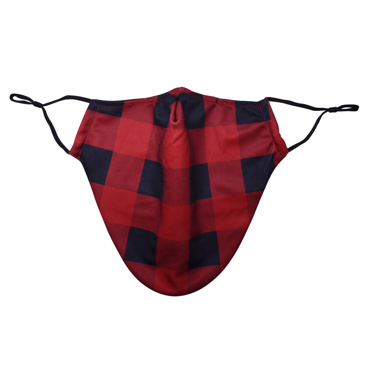 Christmas Theme Beard Face Mask - Red Buffalo Plaid - Medium