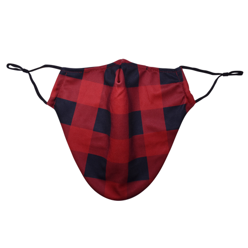 Christmas Theme Beard Face Mask - Red Buffalo Plaid - Medium