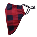 Christmas Theme Beard Face Mask - Red Buffalo Plaid - Medium