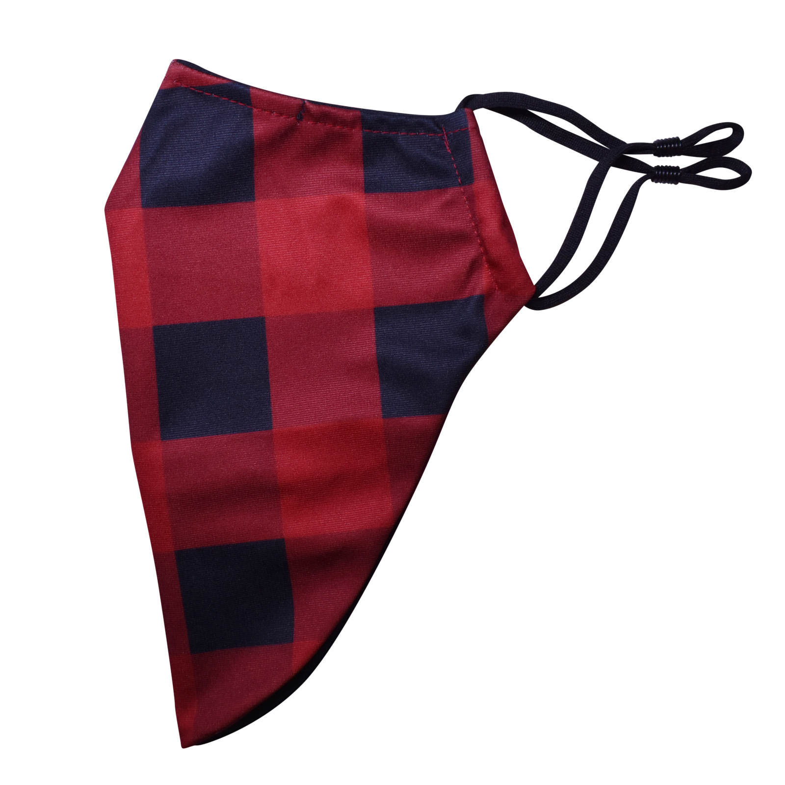 Christmas Theme Beard Face Mask - Red Buffalo Plaid - Medium