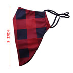 Christmas Theme Beard Face Mask - Red Buffalo Plaid - Medium
