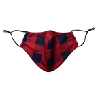 Christmas Theme Beard Face Mask - Red Buffalo Plaid - Short