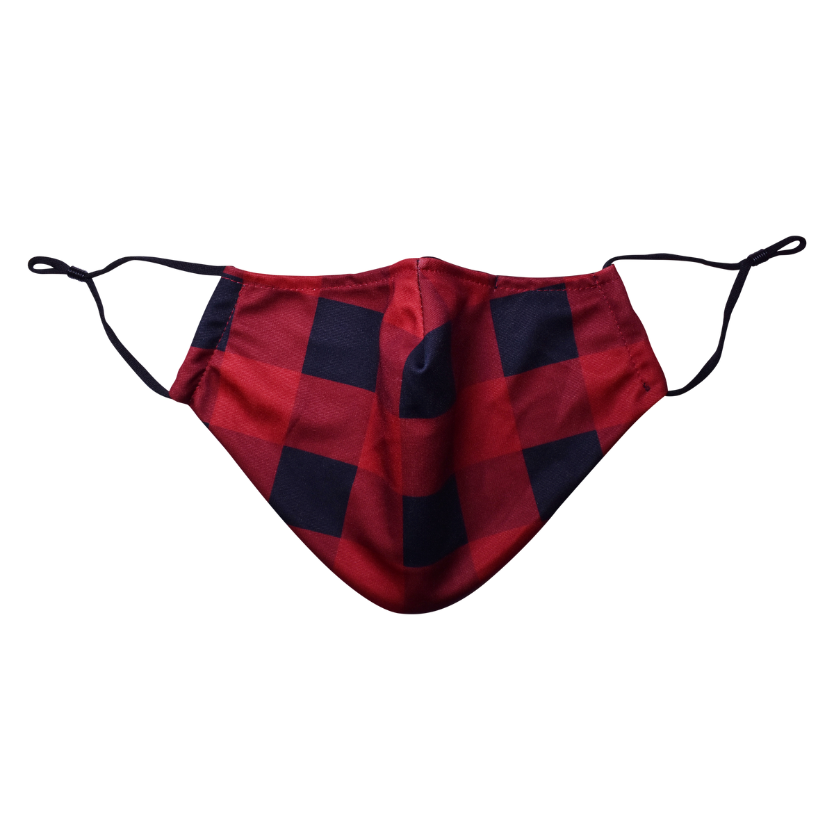Christmas Theme Beard Face Mask - Red Buffalo Plaid - Short