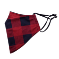 Christmas Theme Beard Face Mask - Red Buffalo Plaid - Short