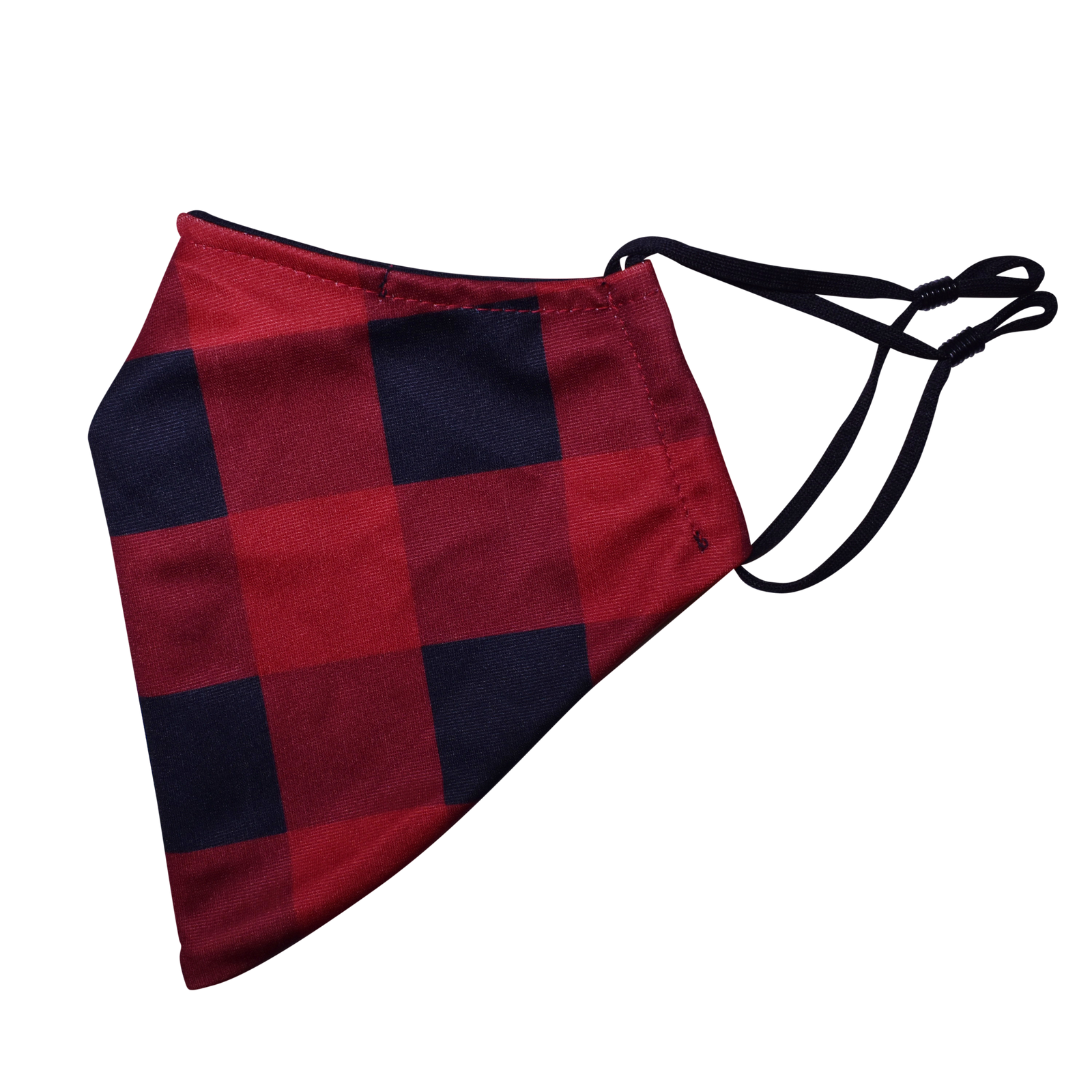 Christmas Theme Beard Face Mask - Red Buffalo Plaid - Short