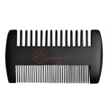 Double-Sided Wood Beard Comb with Sleeve - Black