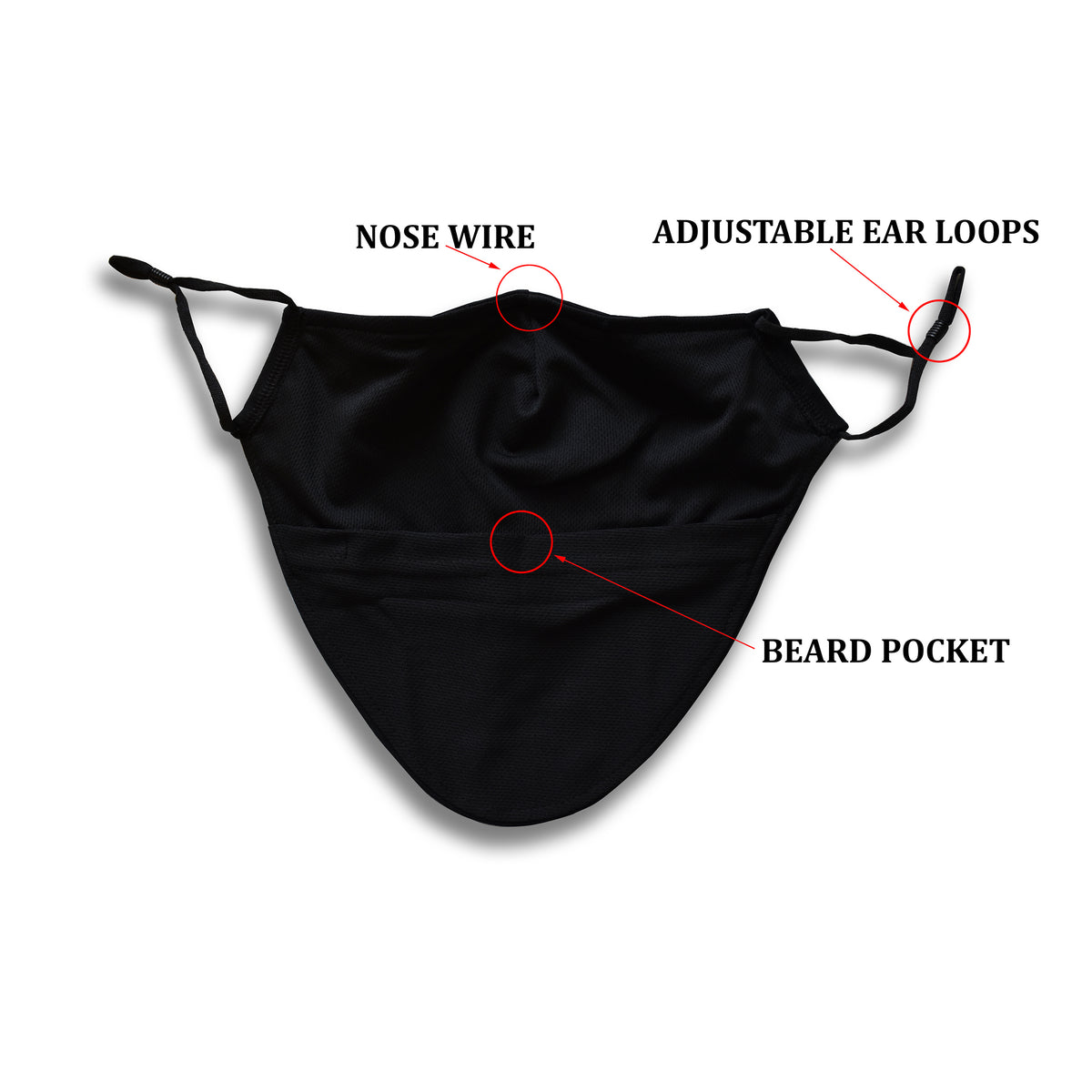 Medium Beard Face Mask - Grey