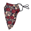 Halloween Theme Medium Beard Face Mask - Skull and Red Rose
