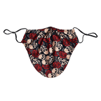 Halloween Theme Medium Beard Face Mask - Skull and Red Rose