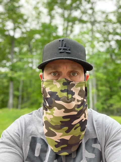 Large Beard Face Mask - Camouflage Green