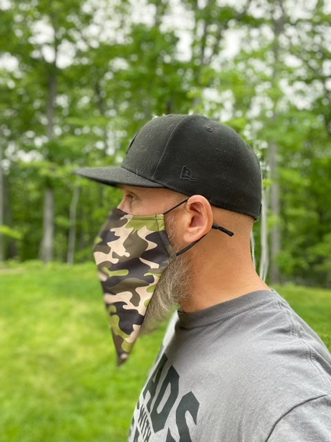 Large Beard Face Mask - Camouflage Green