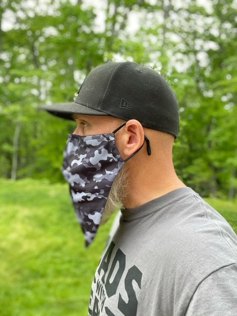 Medium Beard Face Mask - Camouflage Grey