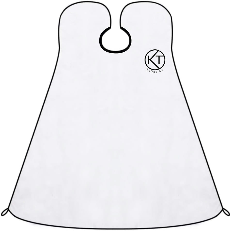 Waterproof Beard Trimming Bib Apron - White
